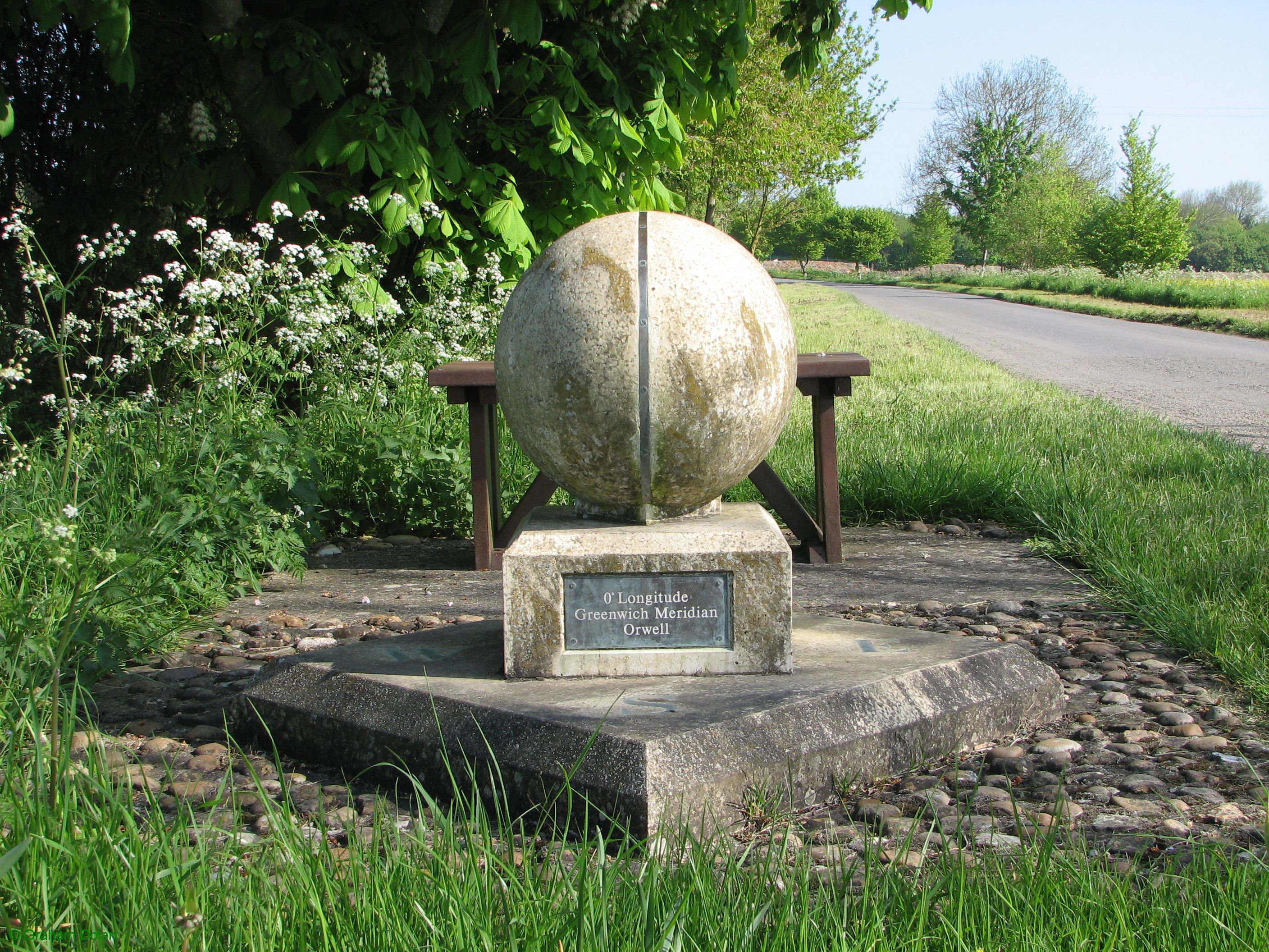 Greenwich Meridian Marker; England; Cambridgeshire; Orwell